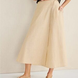 Haven Well Within Organic Cotton Linen Wrap Skirt